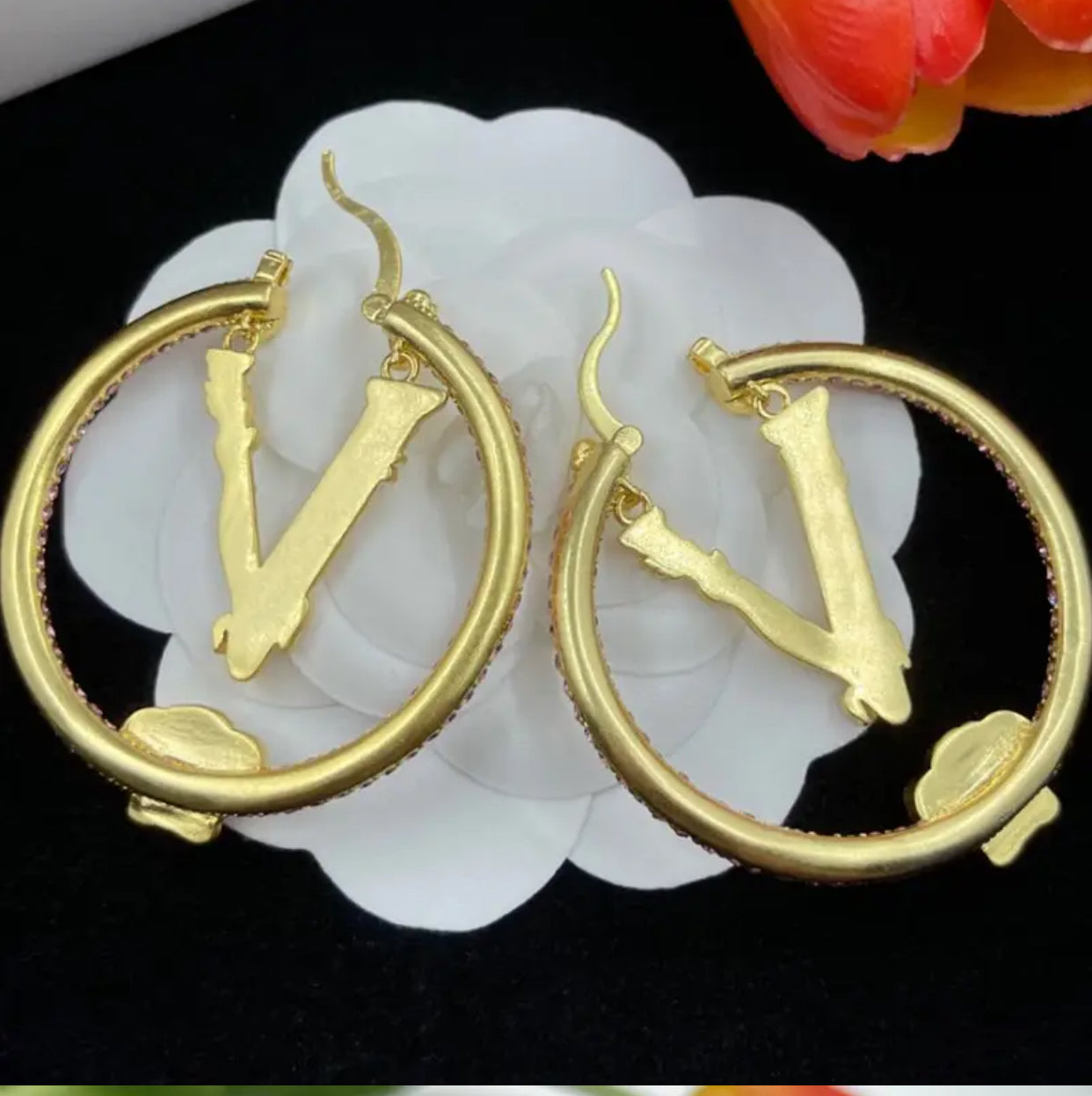 Gold plated Designer Hoop Earrings