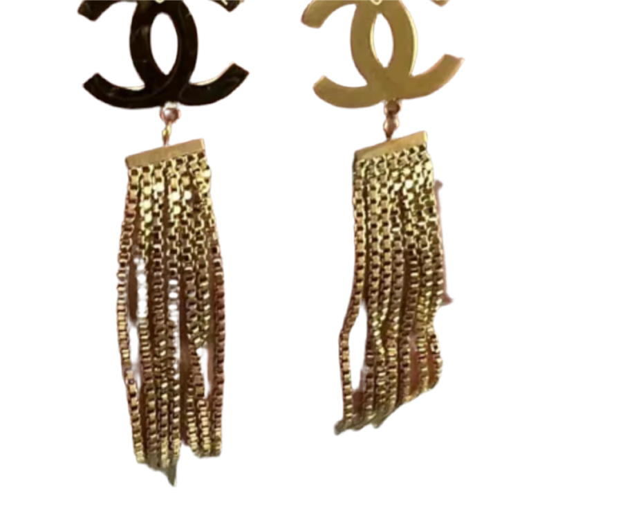 Designer Brand C Dangle Stud Earrings