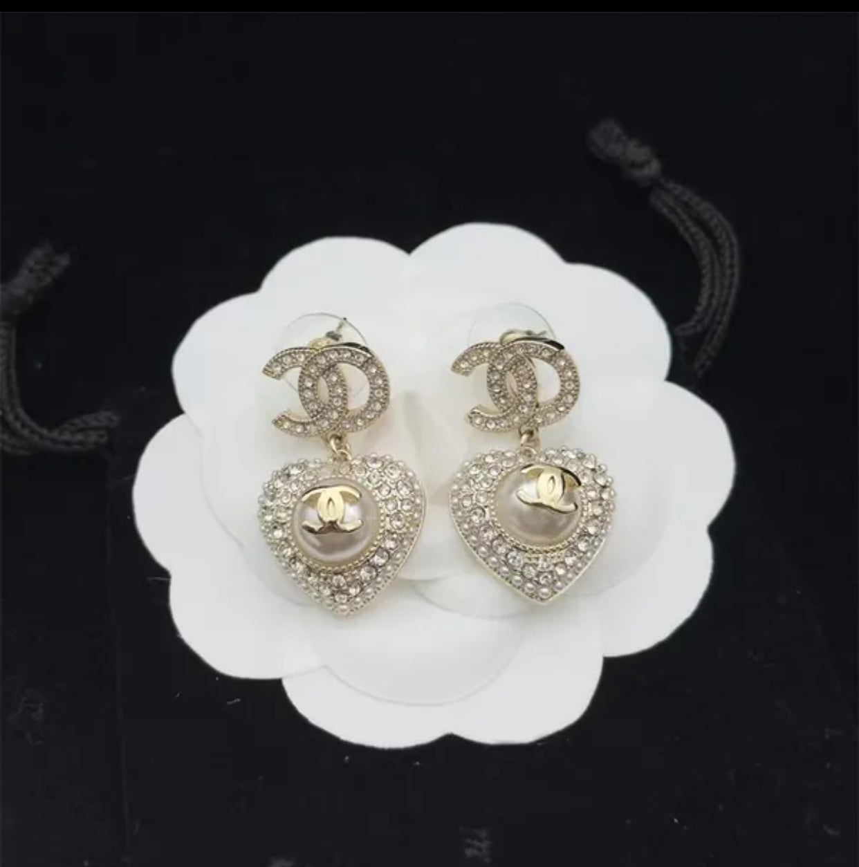 Brand Sparkling Crystal CC Earrings