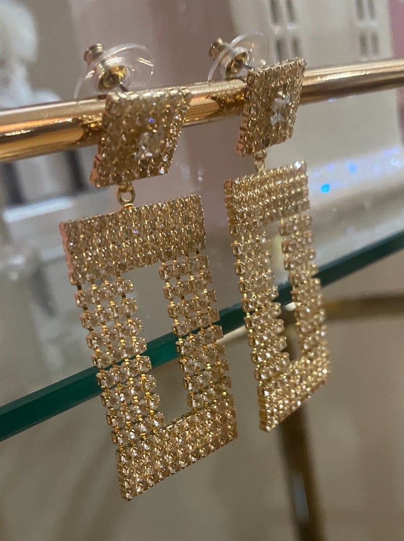 Crystal Gold Earrings