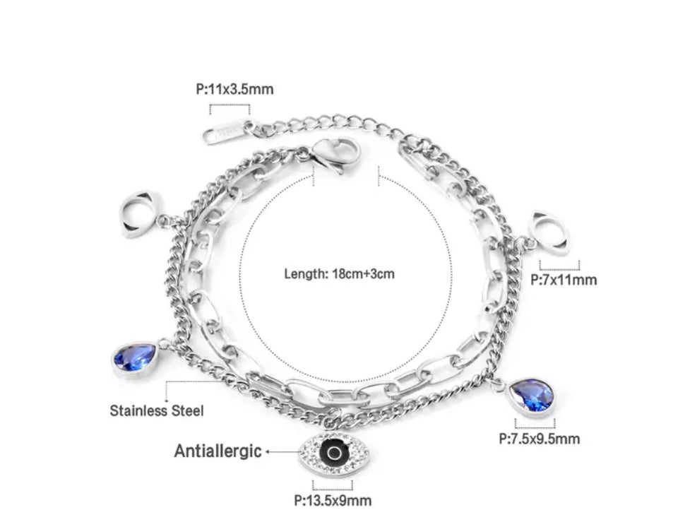 Blue Evil Eye charm Bracelet