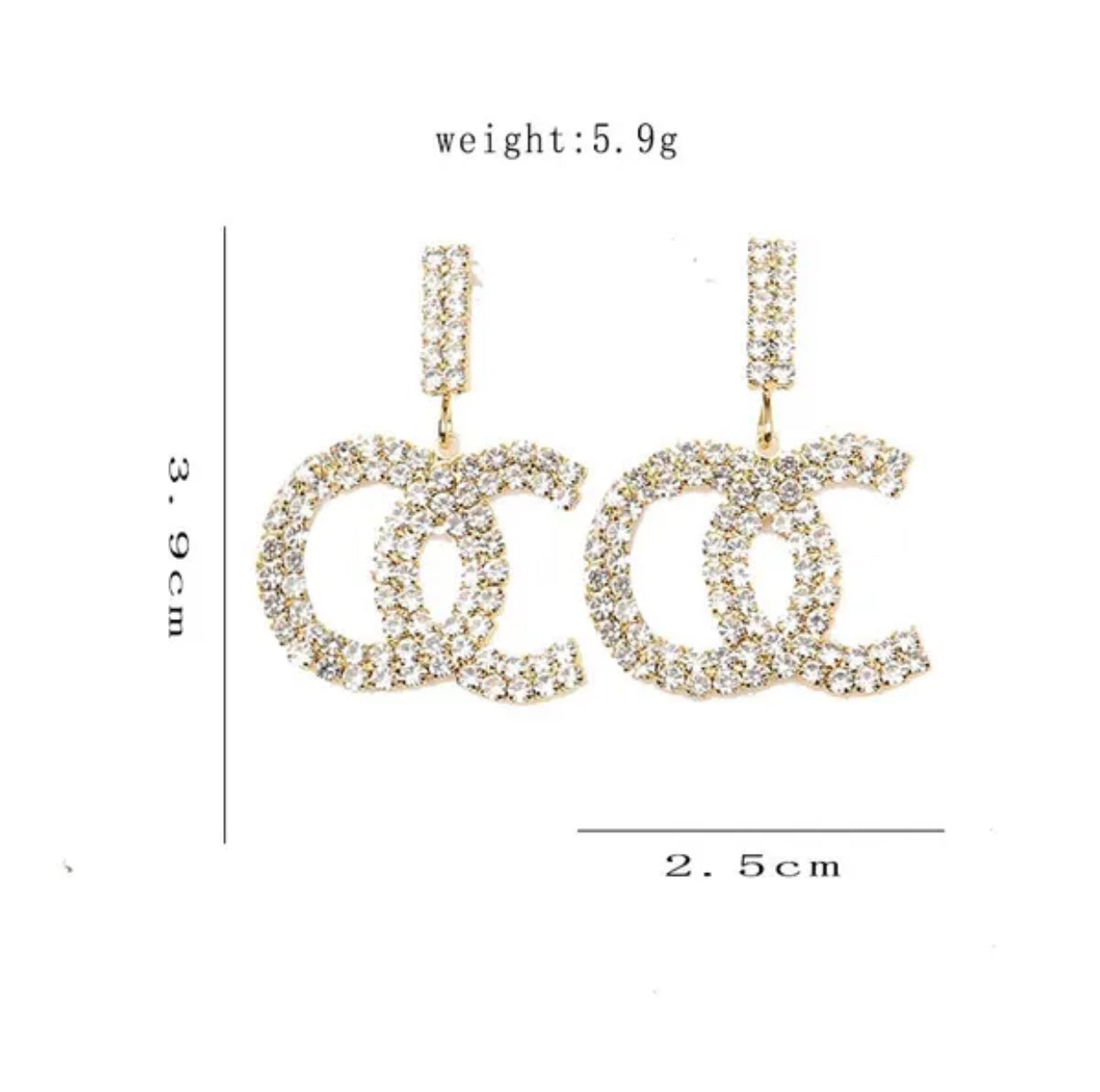 Tassel Designer CC Stud Earrings