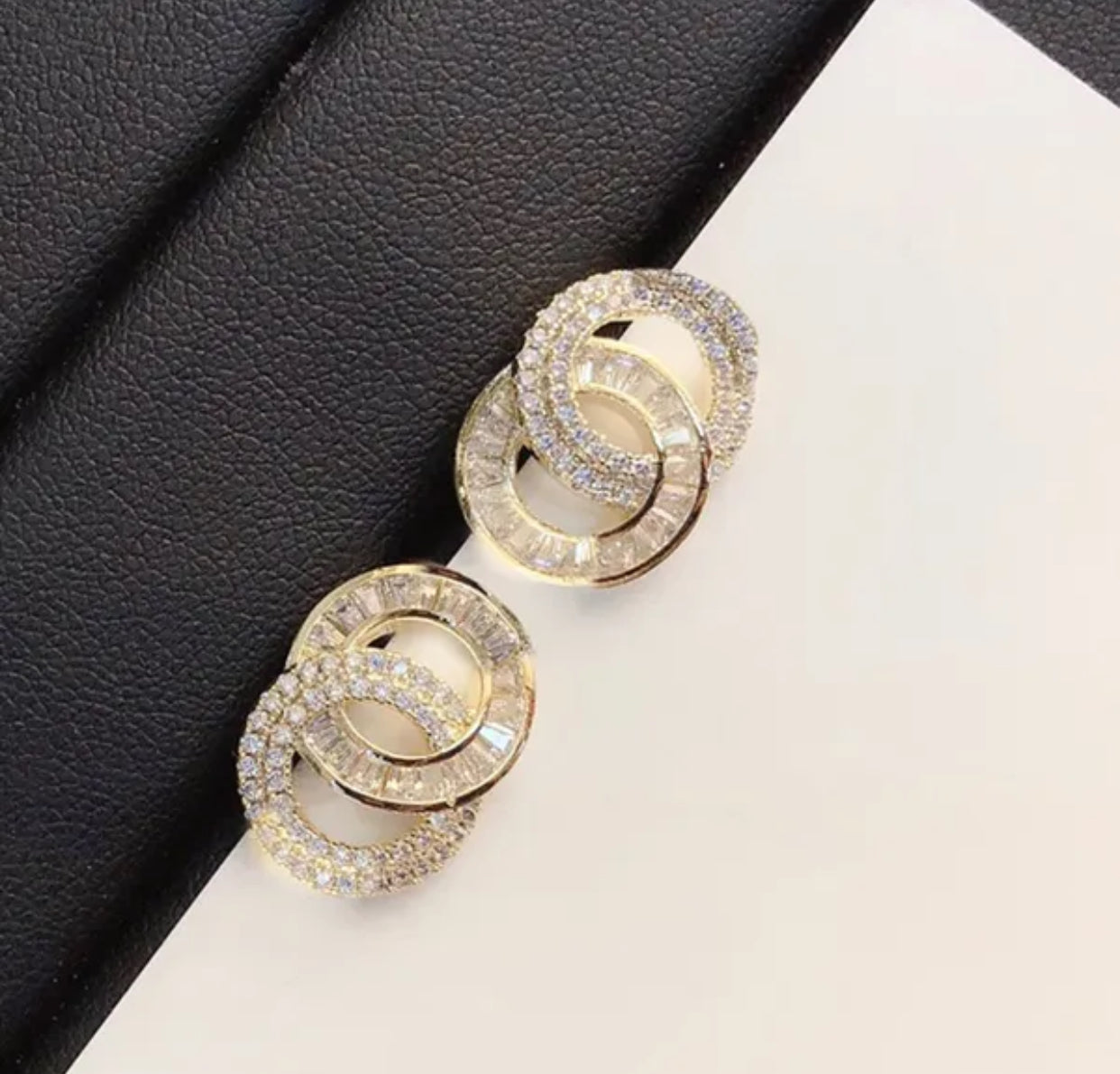 Designer Brand CC Stud Earrings