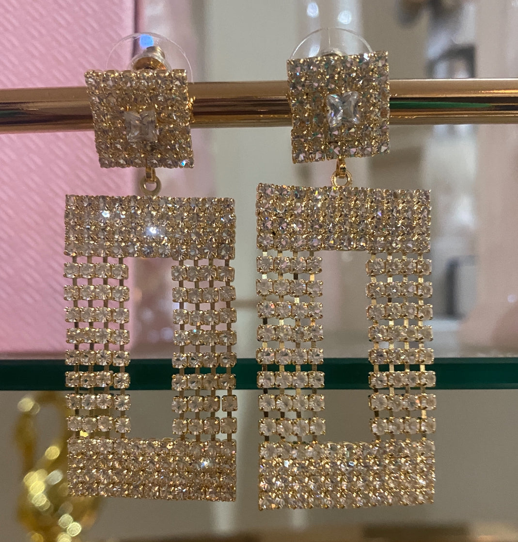 Crystal Gold Earrings