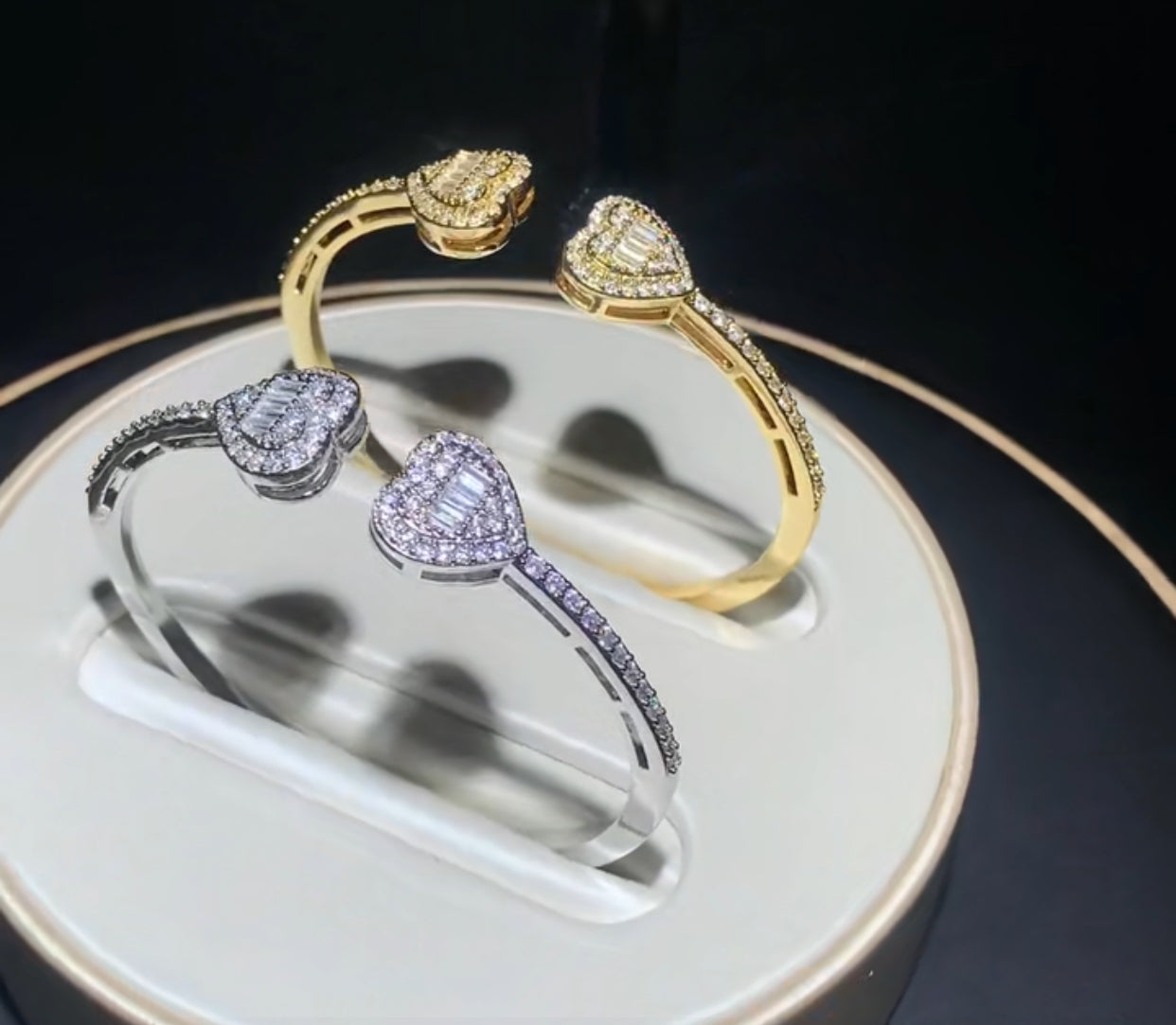 New Iced Out Bling Open Heart Bracelet