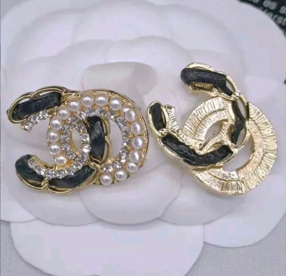 CC Brand Stud Earrings