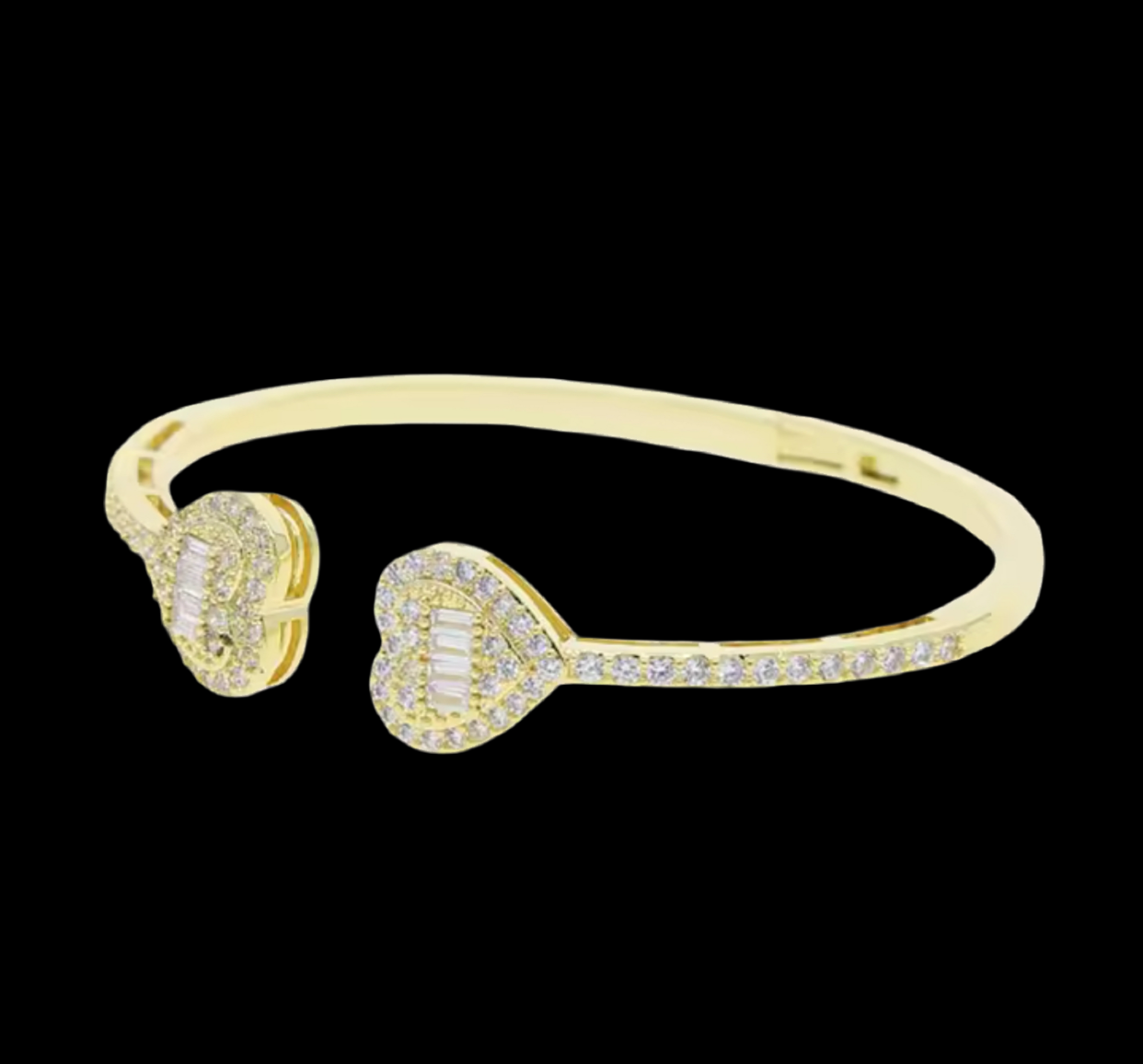 New Iced Out Bling Open Heart Bracelet
