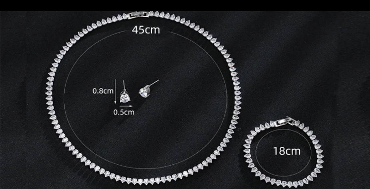 Shiny Necklace Earrings Bracelet sets
