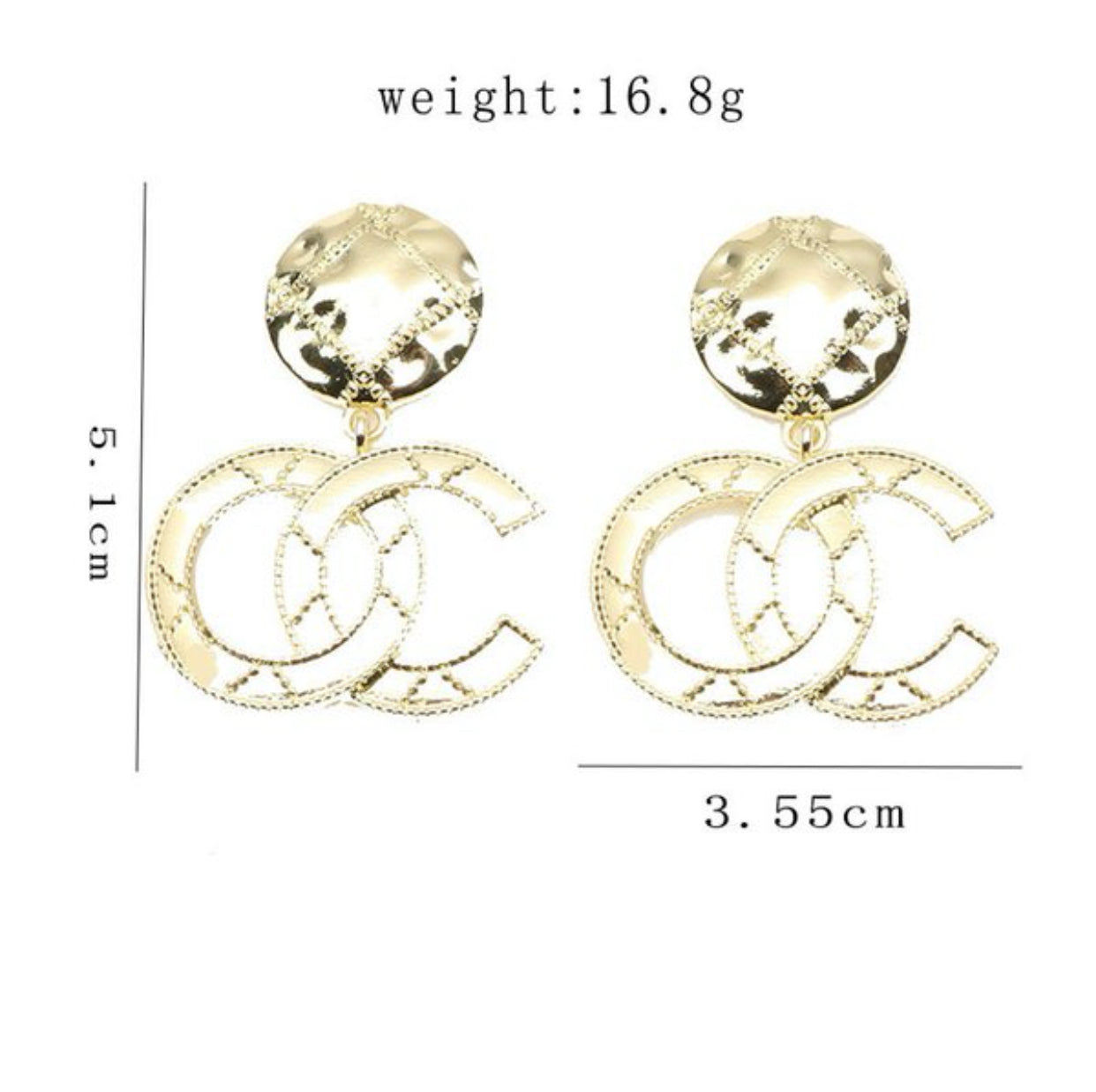 Designer Letter C Stud Earrings