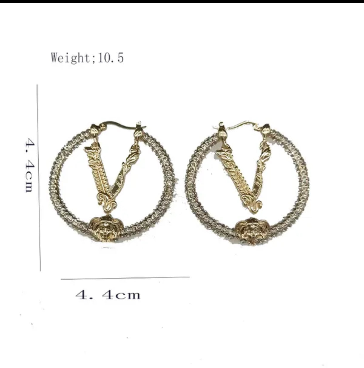 Gold plated Designer Hoop Earrings