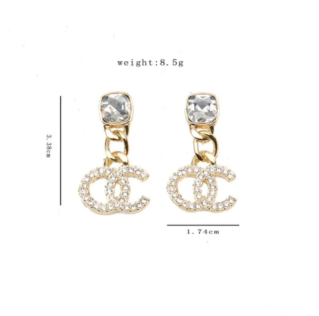Double Letters stud Earrings