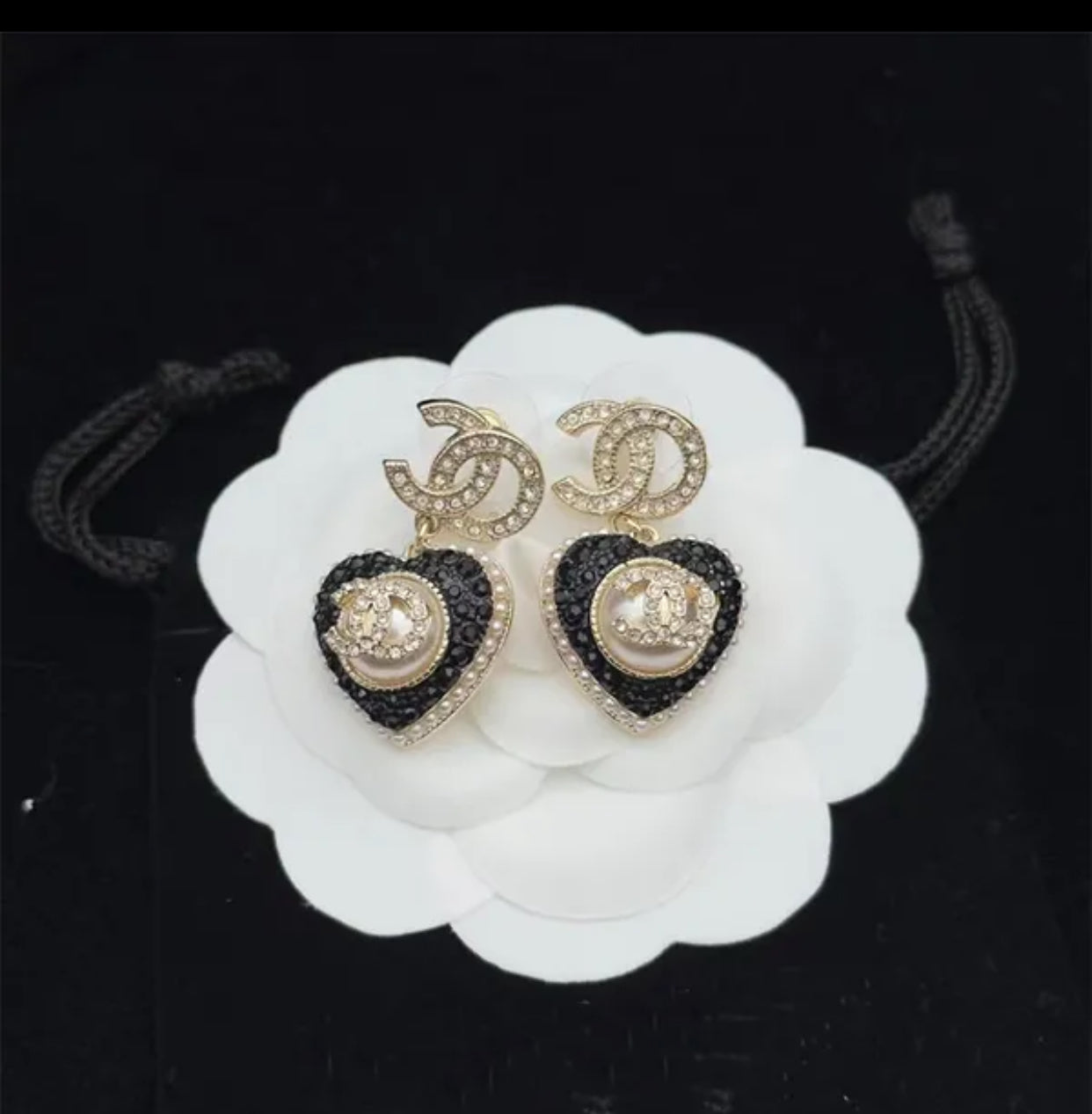 Brand Sparkling Crystal CC Earrings