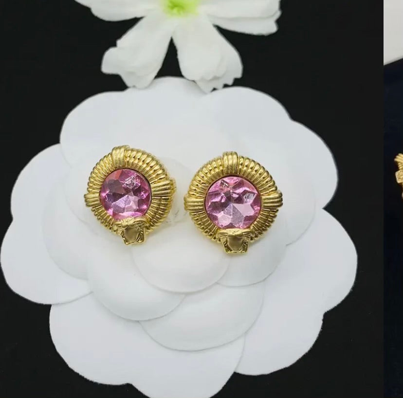 Pink Diamond Stud Earrings