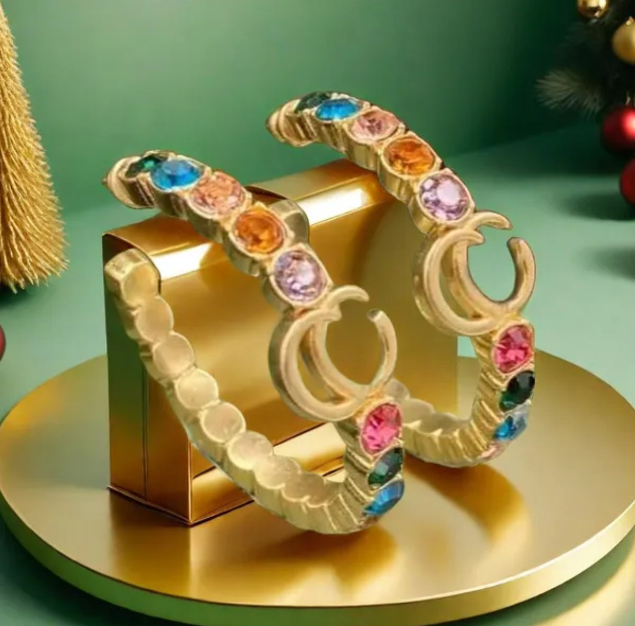 Colorful circle Hoops Earrings