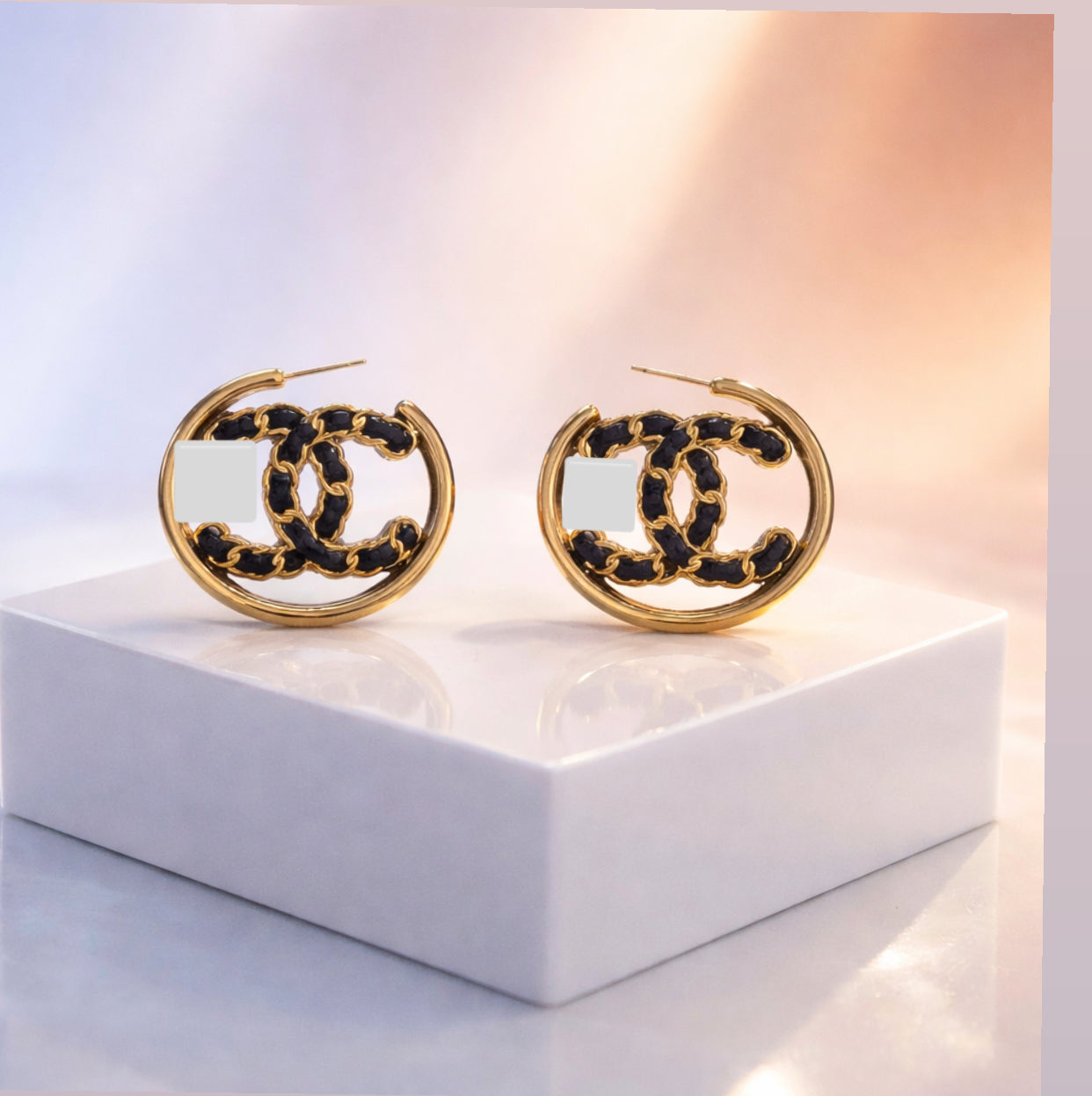 Designer Brand Hoops Earrings