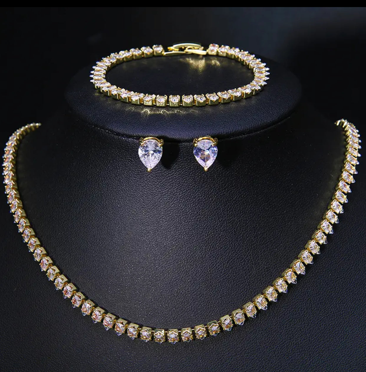 Shiny Necklace Earrings Bracelet sets