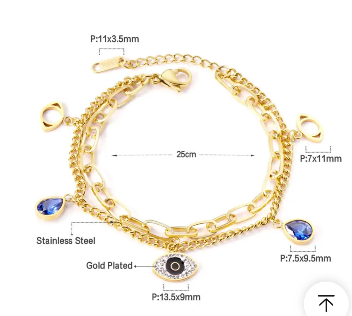 Blue Evil Eye charm Bracelet
