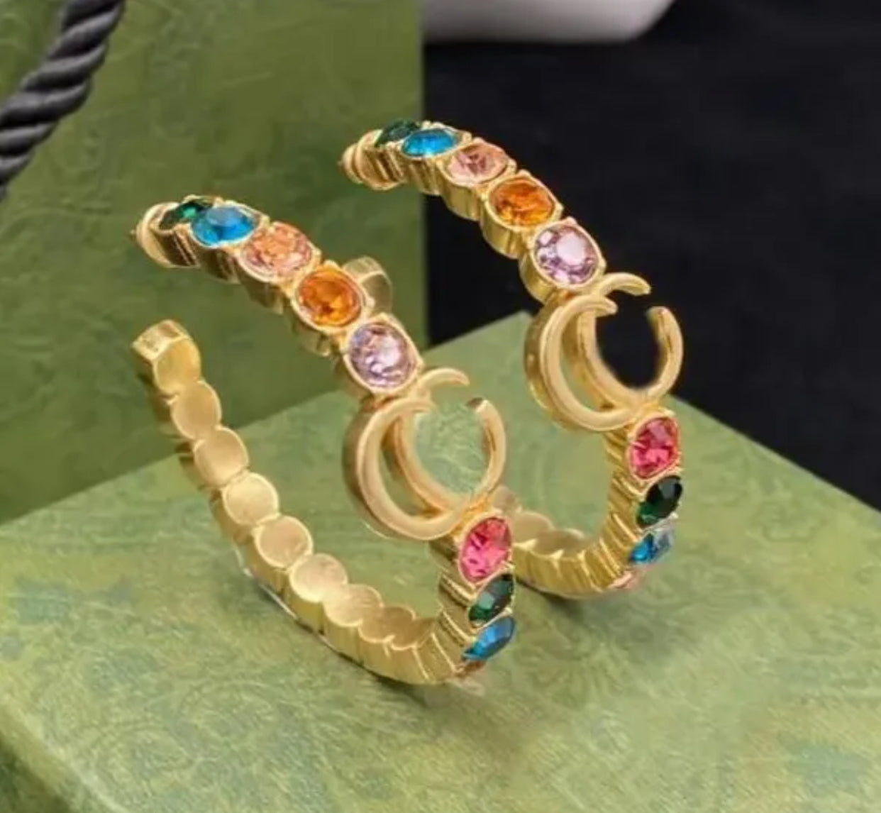 Colorful circle Hoops Earrings
