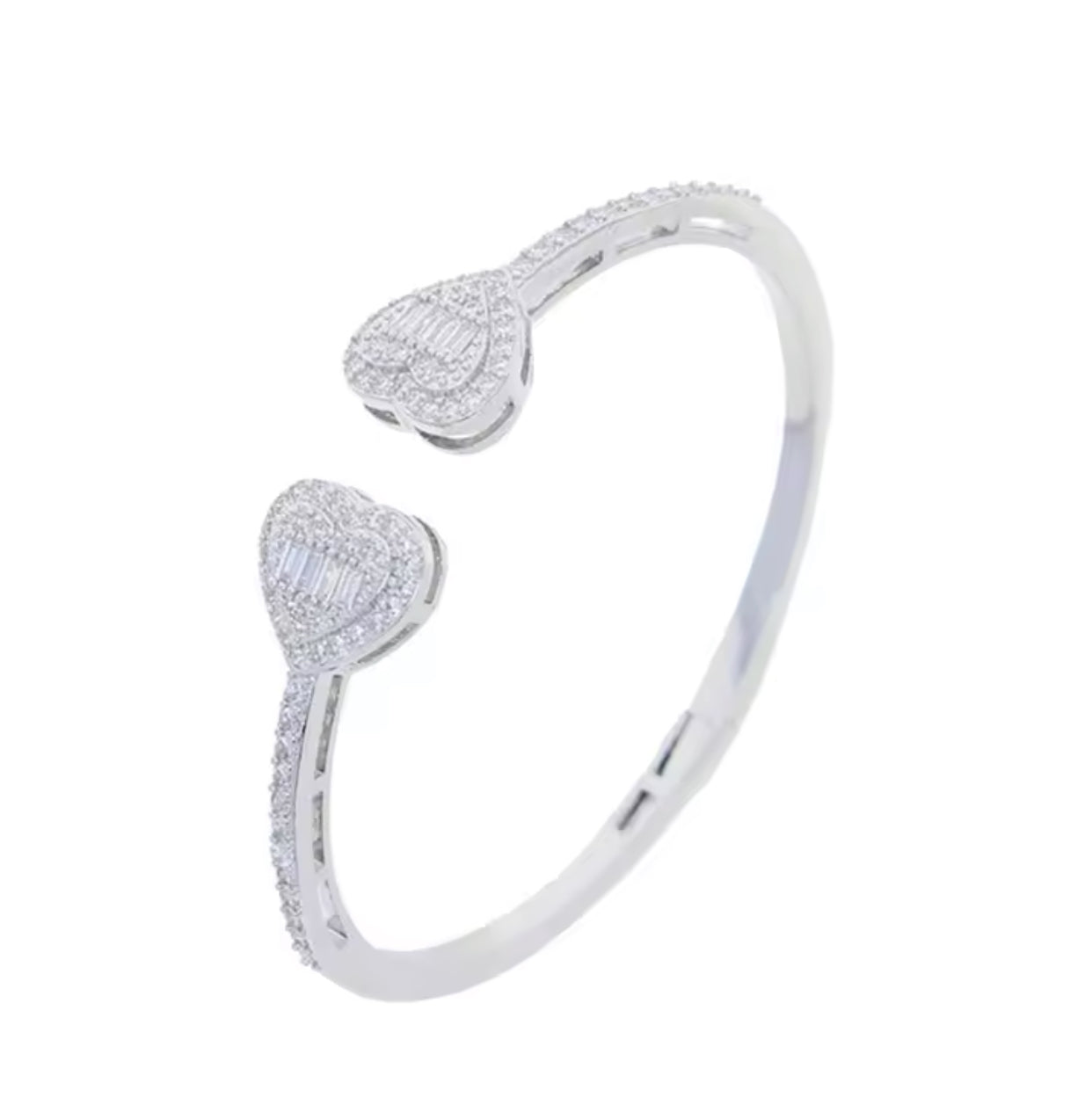 New Iced Out Bling Open Heart Bracelet