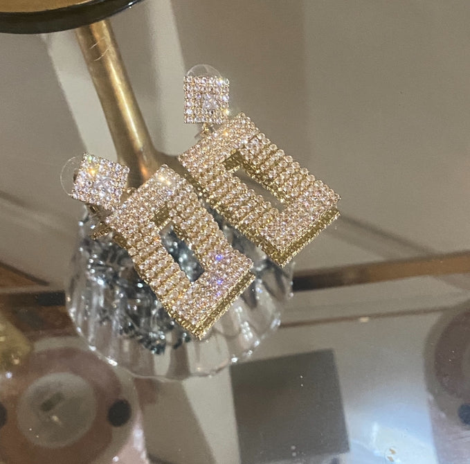 Crystal Gold Earrings