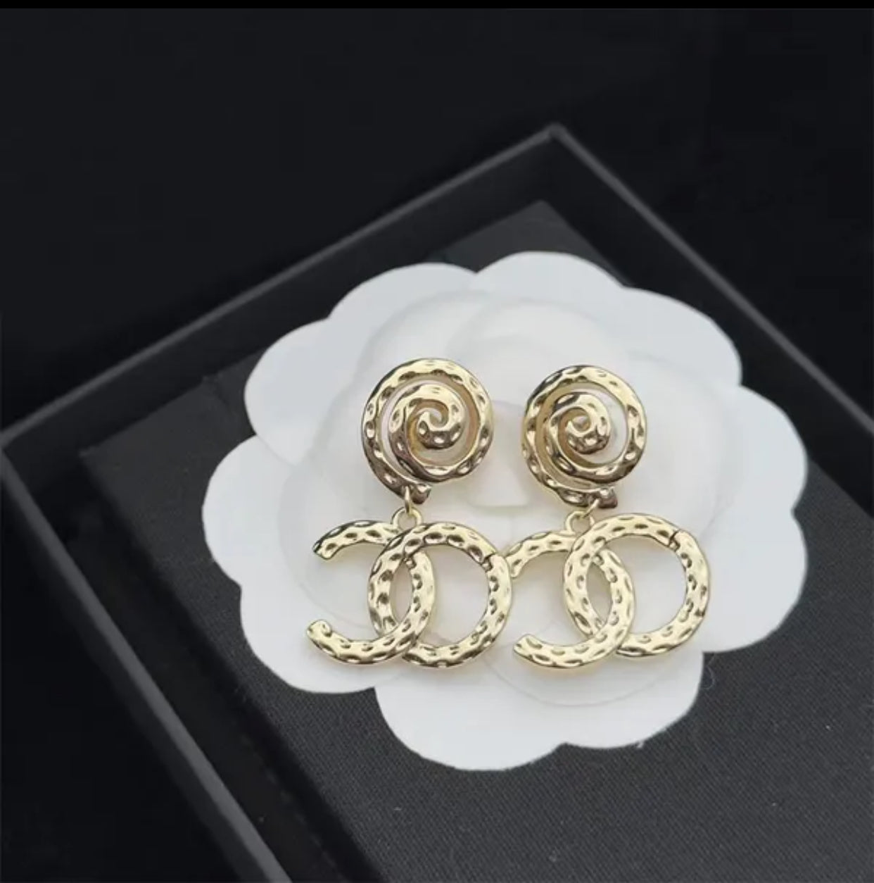 Designer Letter CC Stud Earrings