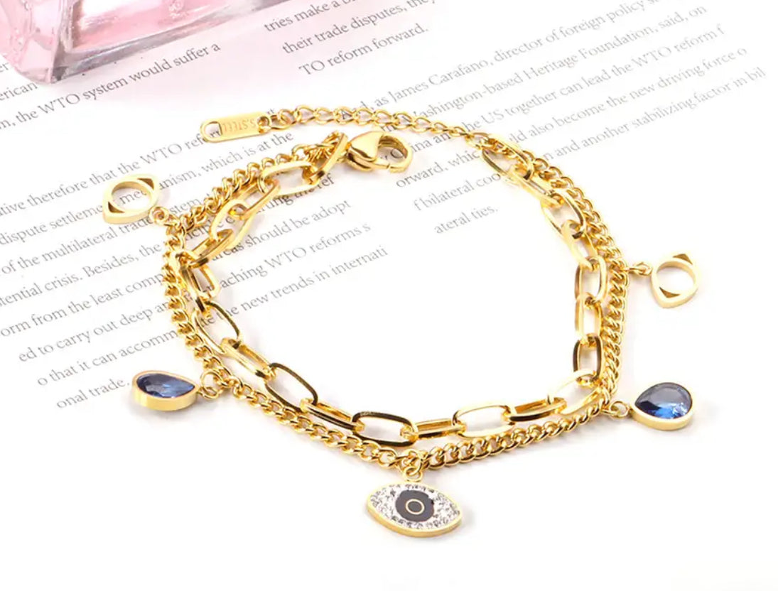 Blue Evil Eye charm Bracelet