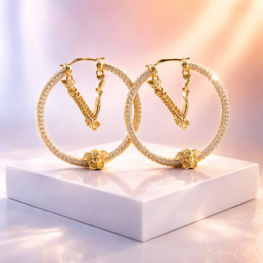 Gold plated Designer Hoop Earrings